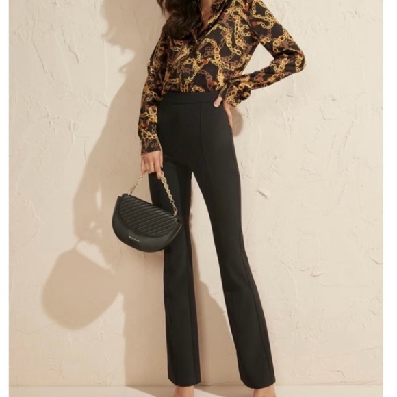 New Marciano logo guess gold chain printed long sleeve collar button blouse S - Picture 3 of 9